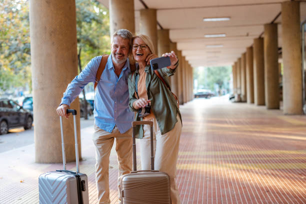 istock Senior couple on a joyful urban exploration 2200813542