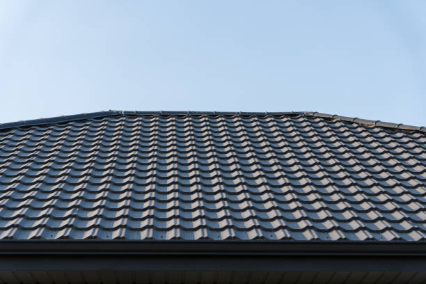 istock A geometric rooftop captures sunlight, highlighting its sleek lines and textures as it complements the serene blue sky above 2200817174