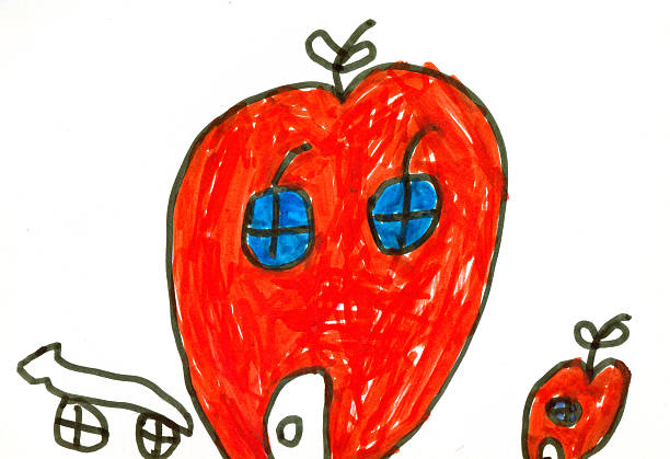 Child's Drawing - Apple House