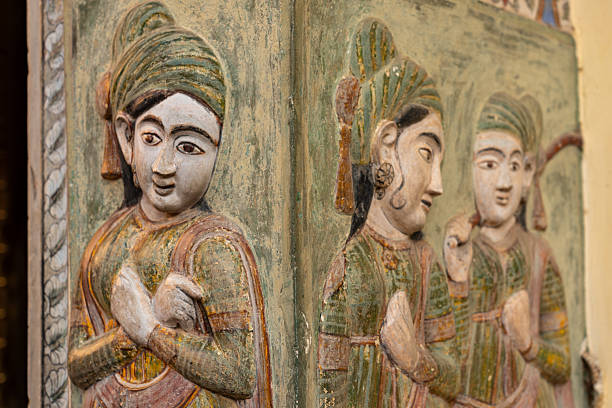 India. Rajasthan. Jaipur. City Palace. Bas relief sculpture of the Peacock Gate decorated with peacock motifs, it symbolizes autumn and is dedicated to the god Vishnu. One of the four gates known as Ridhi Sidhi Pol in the inner courtyard of the Chandra Mahal