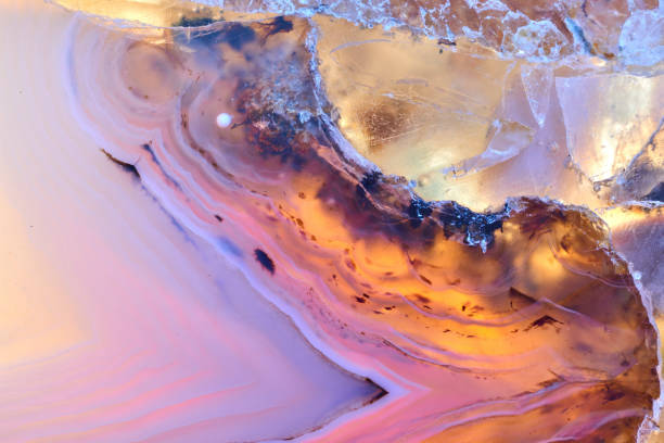 istock Agate macro detail. close-up of a textured semi-precious gemstone background. backlight transparency 2200830933