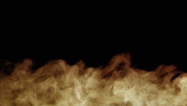 istock Sand dust, desert dust smoke texture, flying soil particles, abstract fine sand clouds, brown dust wave effect, brown dust blowing effect, isolated on black background. 2200835063