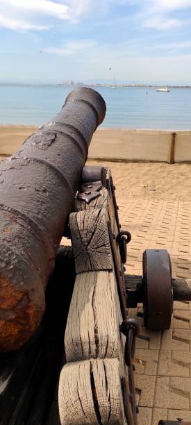 istock Ancient canon ruins ocean 2200840957