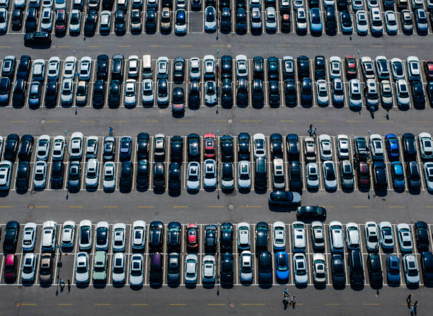 istock Top View over Outdoor Parking Lots 2200845048