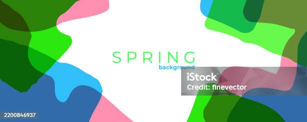 Springtime Shapes Spring Theme Abstract Background With Various Curved Bright Colored ...