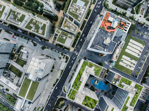 istock Aerial View of Green Rooftops 2200847035