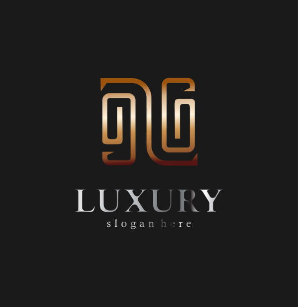 Ornate Initial Letter N Logo Luxury Design Icon Stock Vector