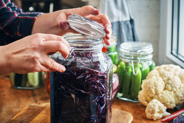 istock Fermented Foods - Preparing Fermented Red Cabbage 2200849431
