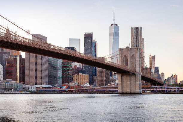 istock A panoramic sunset view of the Brooklyn Bridge stretching towards Manhattan 2200851283