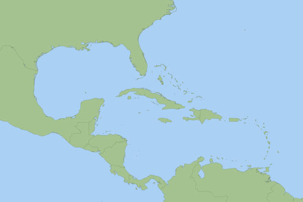 istock Simple map of the Caribbean Sea region 2200853273