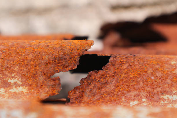 istock Rusty Metal Texture: Close-Up of Corroded Sheet Metal 2200853814