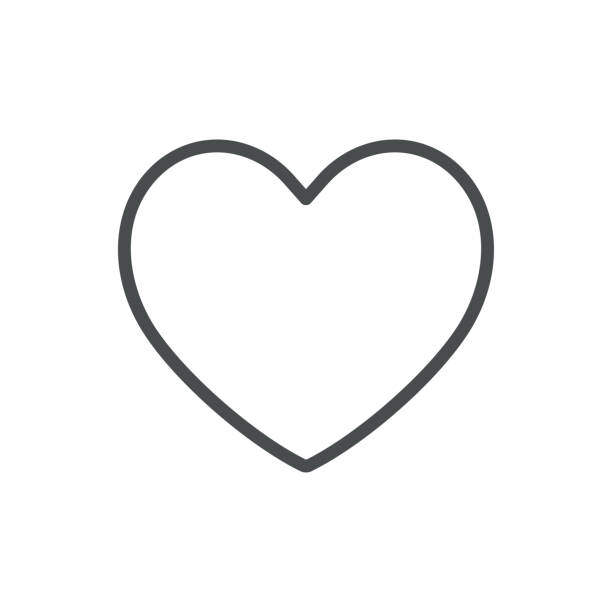Heart Suit Icon. Thin Line Symbol of Heart Playing Card Suit for Poker, Gambling, and Casino Games. Isolated Vector Illustration.