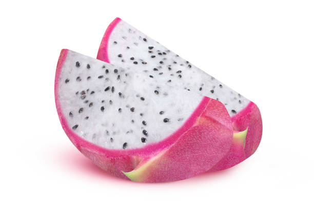 istock Dragon fruit or pitahaya on isolated white background. Two slices 2200856283