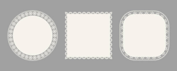 istock Vintage Lace Round and Square Paper. Vector Illustration for invitation cards, flyers, posters, page borders, etc. 2200860575