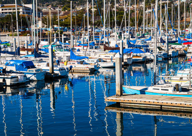 Reflections on the Water in The Monterey Marina, Monterey, California, USA
