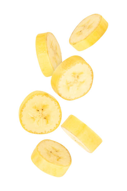istock Falling Banana Slices isolated on white background with clipping path, full depth of field 2200862000