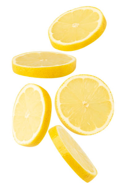 istock Falling Lemon isolated on white background with clipping path, full depth of field 2200862176