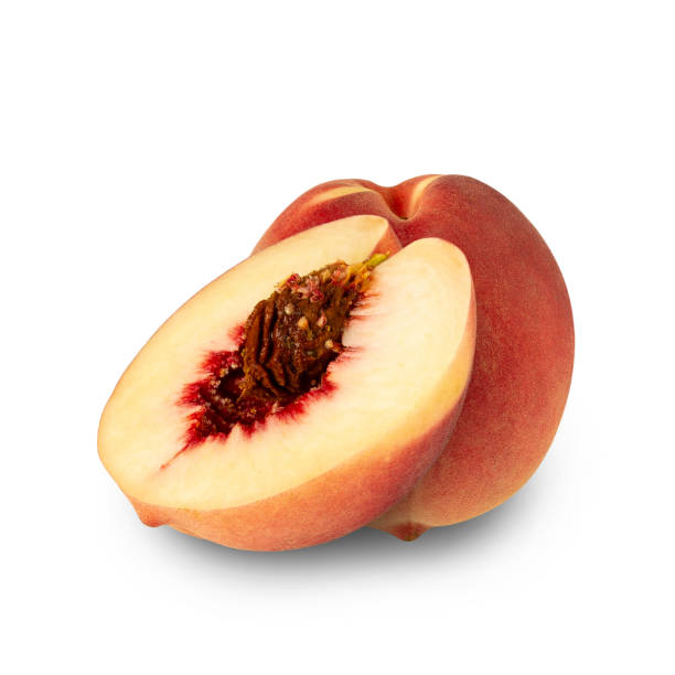 istock Peach isolated on white background with clipping path, full depth of field 2200862380