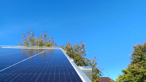 istock Close-up of solar panels surrounded by nature 2200863096
