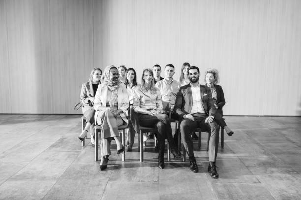 istock Diverse businesspeople attending seminar in luxury hotel 2200863679
