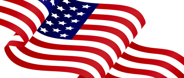 istock Waving American flag. Waving American flag with red and white stripes and a blue field with white stars. 2200865241