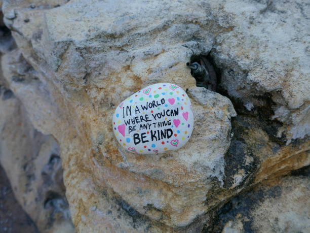 istock Be kind kindness rock with water jet in rock 2200869606