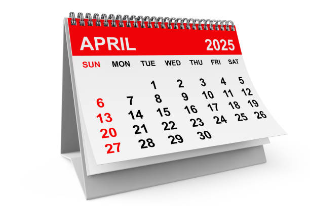 istock 2025 Year April Calendar. 3d rendering 2200871046