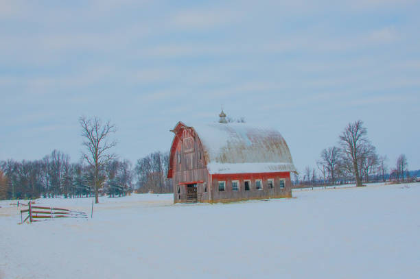 istock Old Weathered Barn in the snow-Howard County, lndiana 2200871491