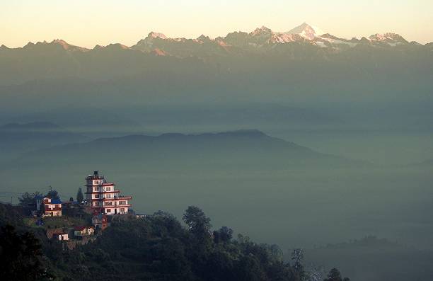 Panoramic view of the Himalayas from Nagarkot - Nepal