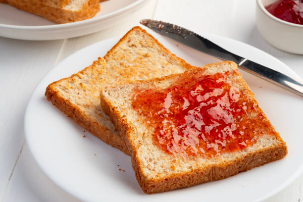 istock Close up Toast bread and Strawberry Jam. 2200875482