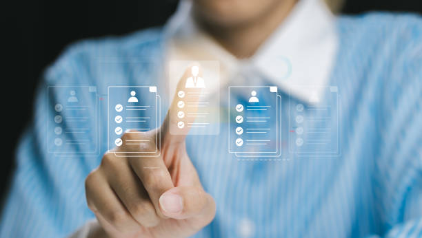 istock Digital Interaction with Virtual Resume Profiles in Modern Workplace 2200879349