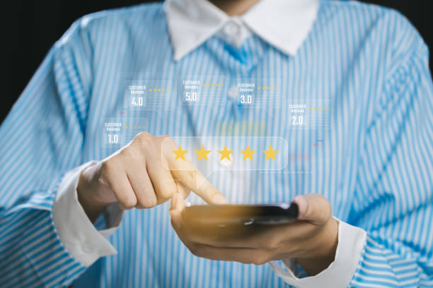 istock User Rating Interface on Smartphone with Digital Review Metrics 2200879365