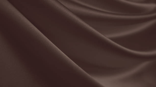istock Curtain. Light dusty pale soft brown chocolate coffee abstract background. Silk satin fabric. Draped flowing wave line. Elegant luxury festive.Design. 2200879620
