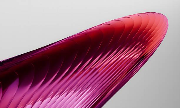 Modern Abstract Art Featuring Radial Plastic Blades in Vibrant Pink, Red, and Purple Tones