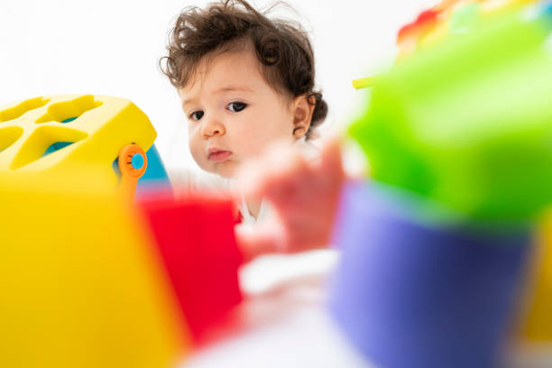 Cute Portrait of a Crawling Baby
