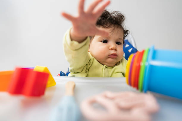 Cute Portrait of a Crawling Baby