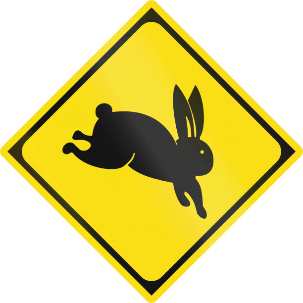 istock Japanese road sign - Animals crossing - Hare 2200881190