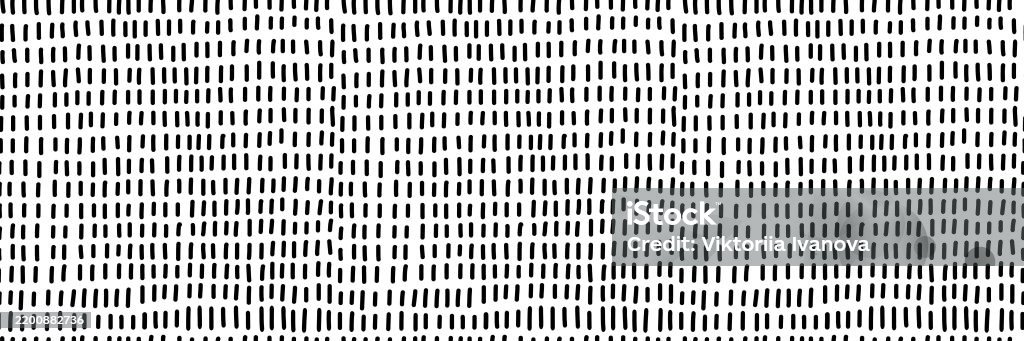 Vertical Dashes Seamless Doodle Pattern With Small Vertical Dashes Abstract Black Hand ...