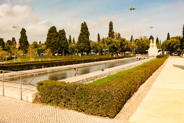 Garden of the Empire in the city of Lisbon, Portugal