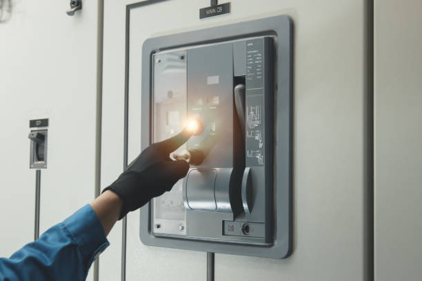 istock Electrical equipment maintenance service engineer Engineers carry AC voltmeters to check voltage at breaker terminals and inspect switchgear. 2200892542