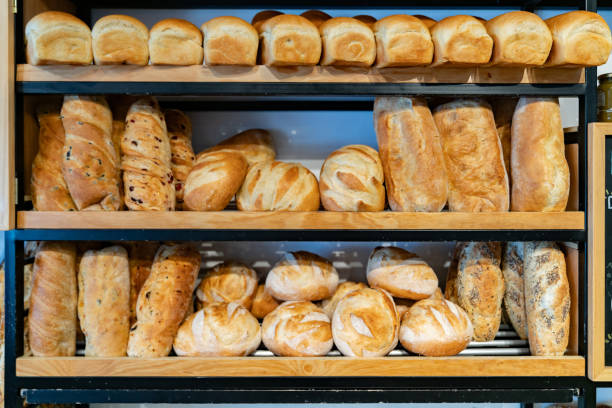 istock Loafs of bread at a bakery 2200892647