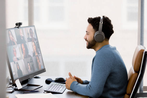 istock Video Conference Meeting: Diverse Team Collaboration Online 2200897722