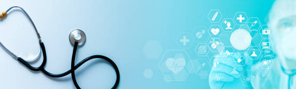 istock Medical technology innovation banner background 2200904525