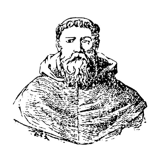 Portrait of Augustine of Hippo, also known as Saint Augustine, was a theologian and philosopher of Berber origin and the bishop in Roman North Africa. Old vintage illustration, 1897