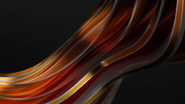 istock Gold band with silver line dark background modern art curve glamor abstract background 2200905631