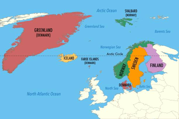 stockillustraties, clipart, cartoons en iconen met the nordic countries - fins lapland