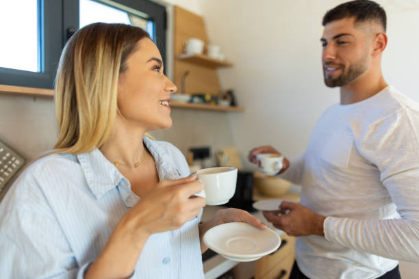 istock Couple enjoying morning coffee 2200914925