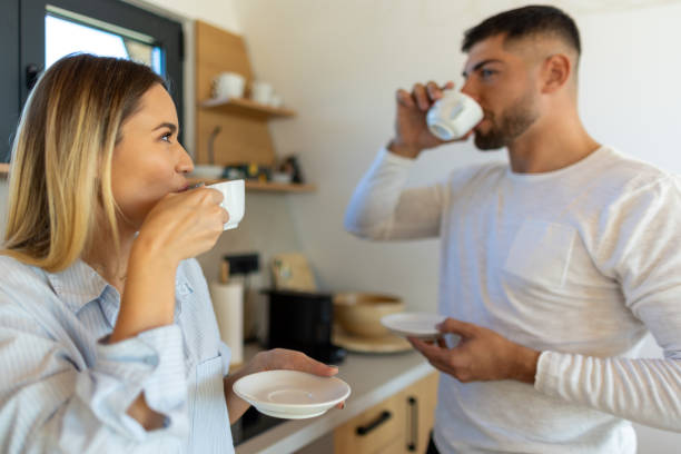 istock Couple enjoying morning coffee 2200914942