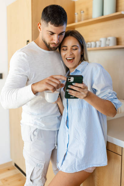 istock Couple enjoying morning coffee 2200915035