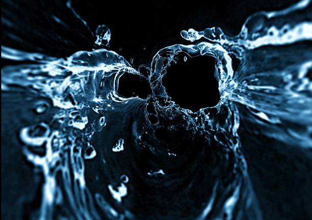 Splash Of Water Over Blue Background